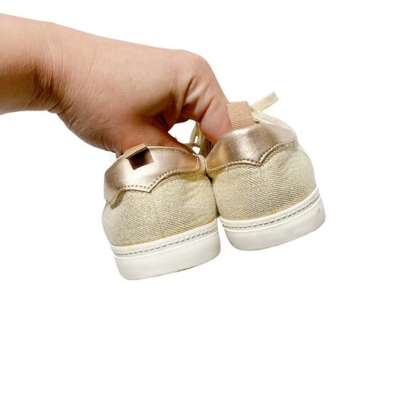 Gymboree Girls Gold Glitter Pom Pom Sneakers - Picture 3 of 4